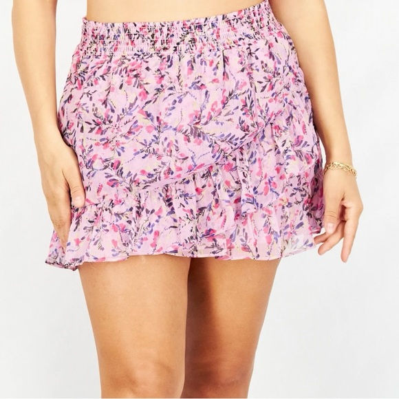 French Connection Pink Floral Skater Skirt - Picture 1 of 4